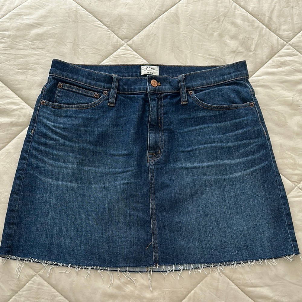 J Crew Blue Denim Mini Skirt